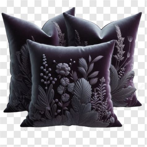 Velvet Embroidered Square Cushion Cushion Material Velvet Cushion Png