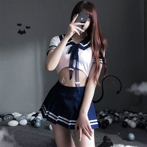 Jual Dezenna Set Lingerie Wanita Cosplay Seragam Sexy Uniform Mini Sailor A Shopee Indonesia