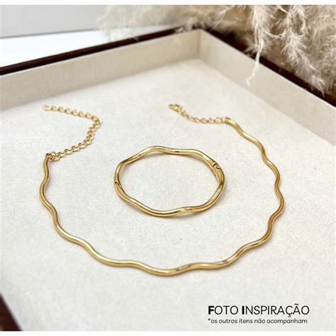 Lu Sa Lug O Acess Rios Chd Dourado Choker R Gida Aro Ondas