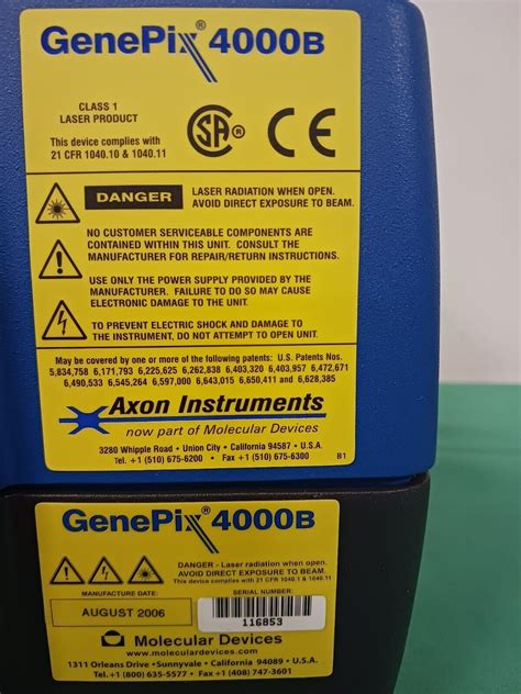 Used Axon Instruments Molecular Devices Genepix B Microarray