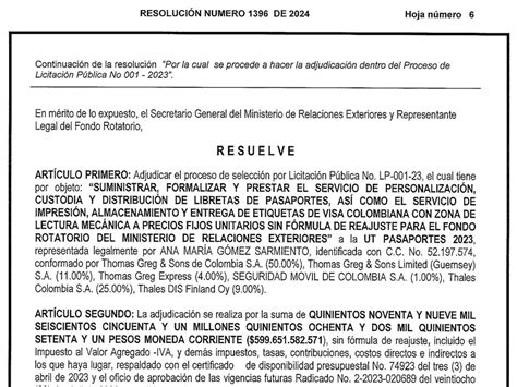 Cancillería Confirmó Que Thomas Greg And Sons Tendrá El Millonario Contrato Para La Elaboración De