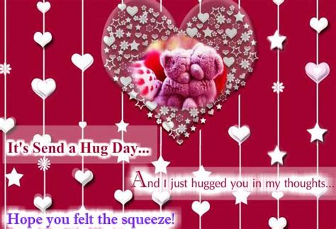 Hug You In My Thoughts Free Cute Hugs Ecards Greeting Cards 123