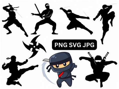 Ninja Svg Bundle Ninja Cricut Ninja Silhouette Ninja Cut File Ninja