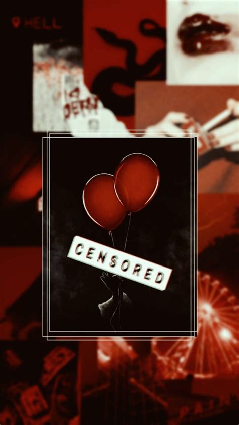 an image of some red balloons with the word censored on it and other pictures