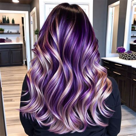 Deep Purple Blonde Hair With Purple Highlights Ideas Burst Of Style
