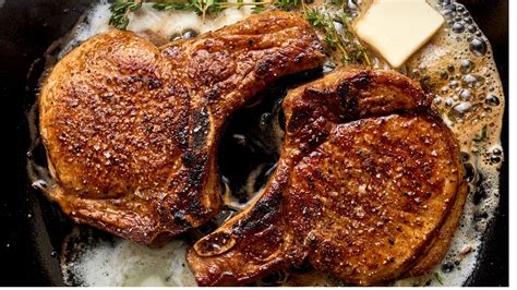 pan seared  day dry aged pork chop joes butcher shop carmel