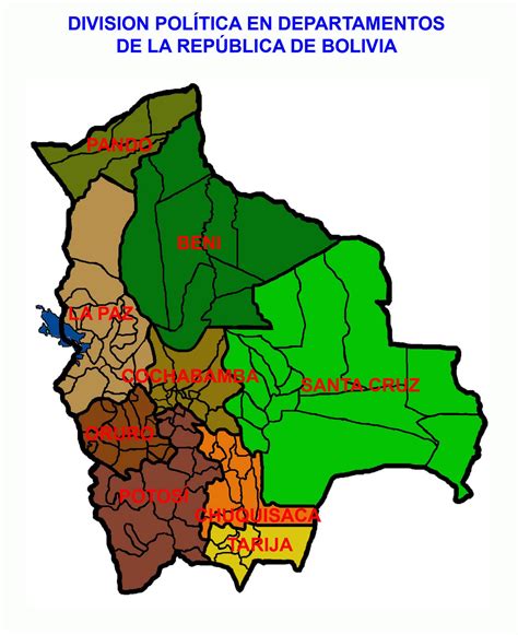 LISTA DE PRESIDENTES DE BOLIVIA: MAPA CON DIVISIÓN POLÍTICA DE LOS ...