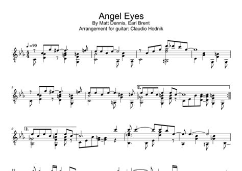 Angel Eyes Arr Claudio Hodnik By Earl Brent Sheet Music For Solo