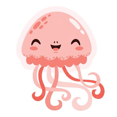 Premium Vector | Cartoon Drawing Of A Jellyfish