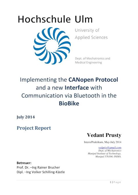 Pdf Implementing The Canopen Protocol And A New Interface With