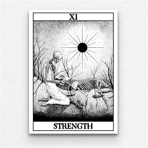 Strength Tarot Art Print Etsy