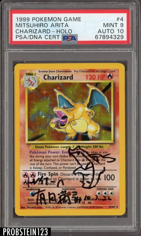 Mitsuhiro Arita Signed Pokemon Game Charizard Holo Psa Psa Dna