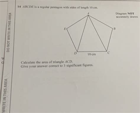 Solved Abcde Is A Regular Pentagon With Sides Of Length Cm