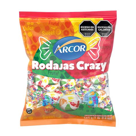 Arcor Rodajas Crazy Caramelos Duros Sabor Tutti Frutti G