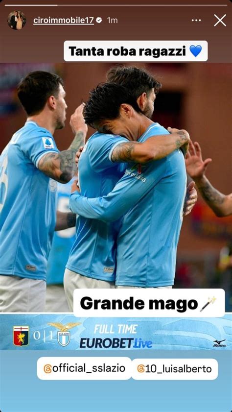 Genoa Lazio Immobile Esulta Con Luis Alberto Grande Mago Foto