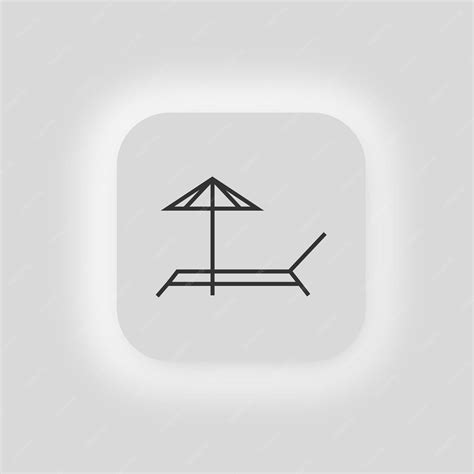 Premium Vector Umbrella And Sun Lounger Line Icon Parasol And Beach