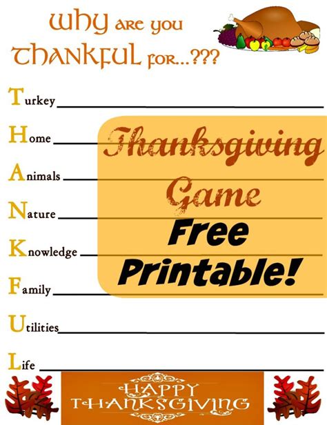 15 Free Thanksgiving Printables for Table Family Games and Activities ...