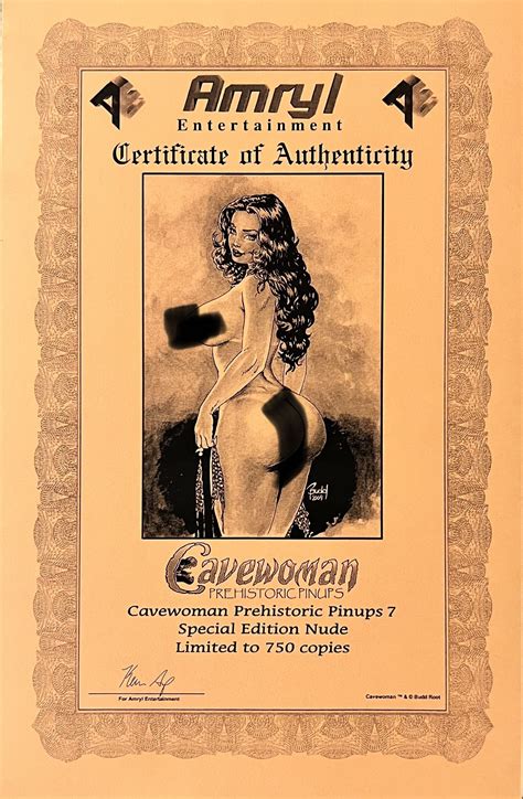 Cavewoman Prehistoric Pinups 7 2010 Special Edition Nude Limited To