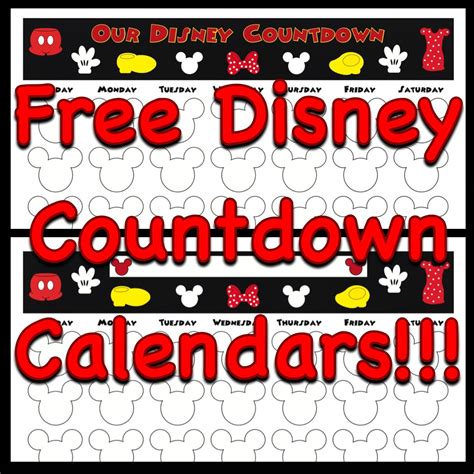 Disney Printable Countdown Calendar