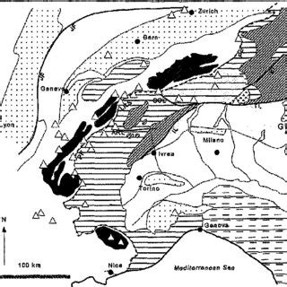 Geological Sketch Map Of The Western And Central Alps With The Location