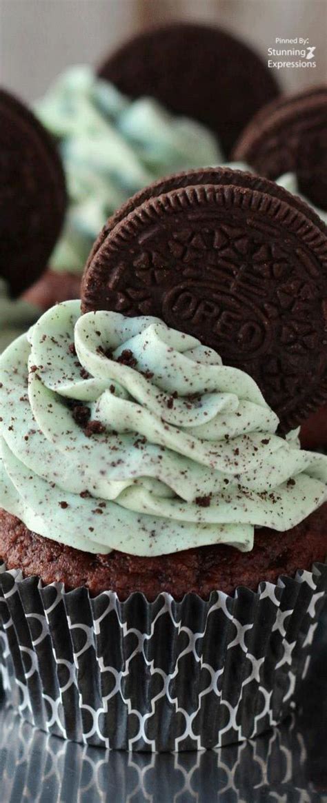 Mint Oreo Cupcakes Oreo Cupcakes Baking Cupcakes Cupcake Cakes Delicious Cake Recipes Yummy