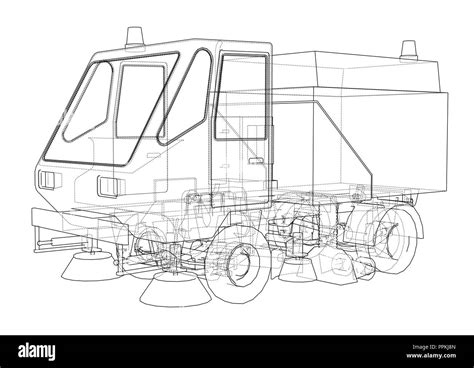 Camion balayeuse dessin Banque d'images vectorielles - Alamy