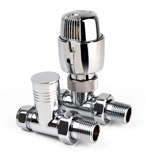 15mm Thermostatic Radiator Valve Straight Trv Full Chrome And Lock Shield Valve Online Promotion