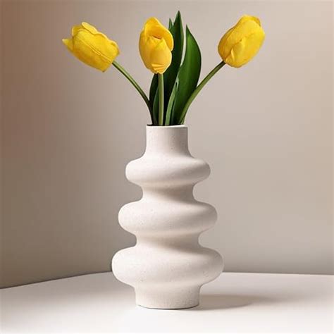 Amazon Fixwal White Ceramic Vase Set Of 2 Flower Vase For Home