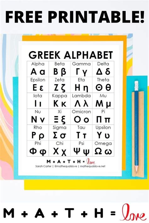 Free Printable Greek Alphabet Chart | Greek alphabet, Learn greek, Greek