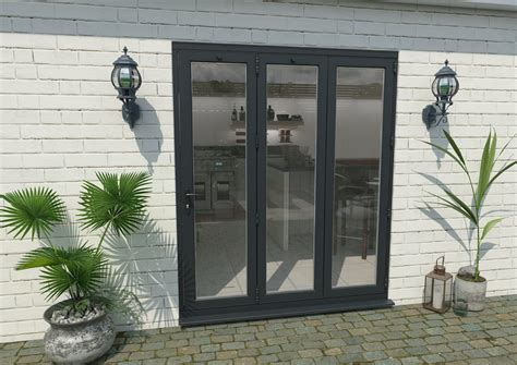 1800mm Grey Aluminium Bifold Door - 3 Right Bifold Doors At Climadoor