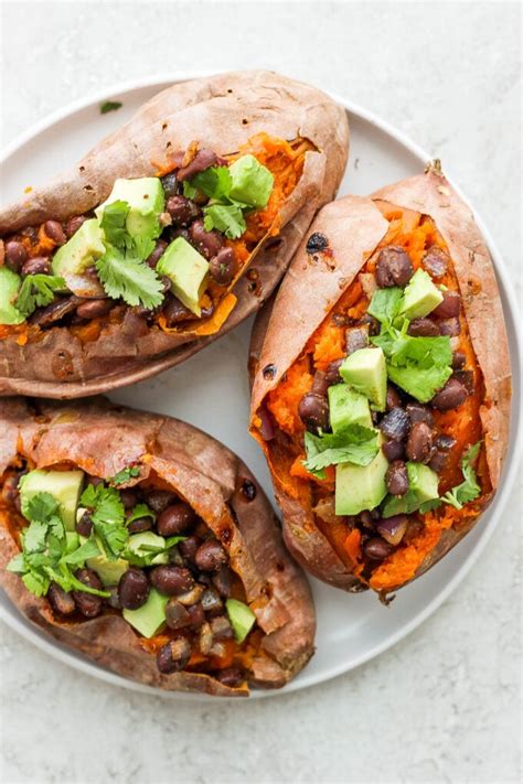 Black Bean Stuffed Sweet Potatoes Food With Feeling