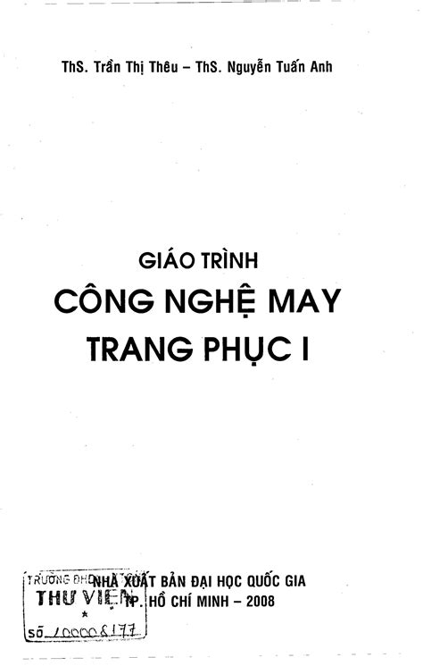 SOLUTION Giao Trinh Cong Nghe May Trang Phuc I Studypool