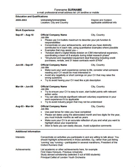 FREE 8+ Sample Professional CV Templates in PDF | MS Word