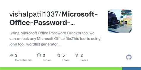 Github Vishalpatil1337 Microsoft Office Password Cracker Tool Using Microsoft Office Password