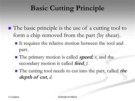 PPT QE 107 Workshop Technology Section 4 Metal Cutting PowerPoint