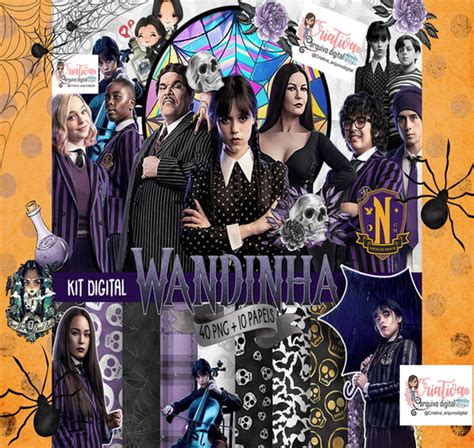 Kit Digital Familia Addams Wandinha Wednesday Produtos Elo