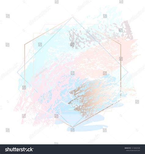 Golden Pink Nude Art Frames Modern Stock Vector Royalty Free