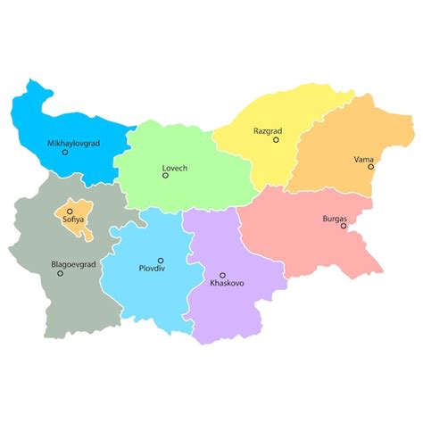 Premium Vector | Bulgaria map background with regions region names and ...