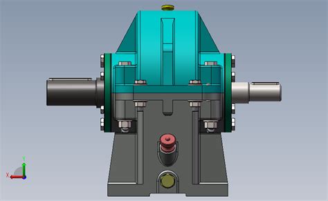 单级圆柱直齿圆柱齿轮减速器solidworks 2014模型图纸下载 懒石网