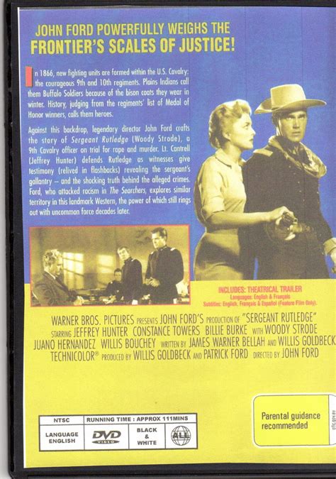 SERGEANT RUTLEDGE - JEFFREY HUNTER & CONSTANCE TOWERS - ALL REGION DVD