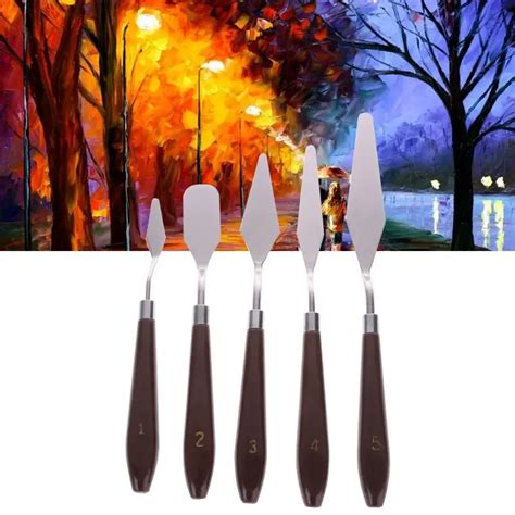 5pcs Set Artist Painting Palette Knife Spatula Paint Art For Thick