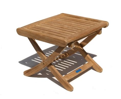 Bali Teak Folding Footstool Side Table