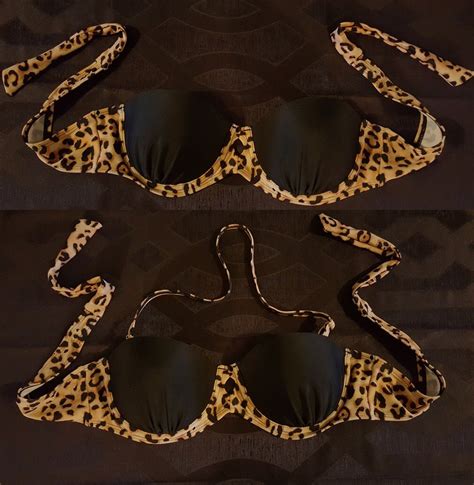 Strapless Black Leopard Bikini Top This Sexy Bikini Top Etsy