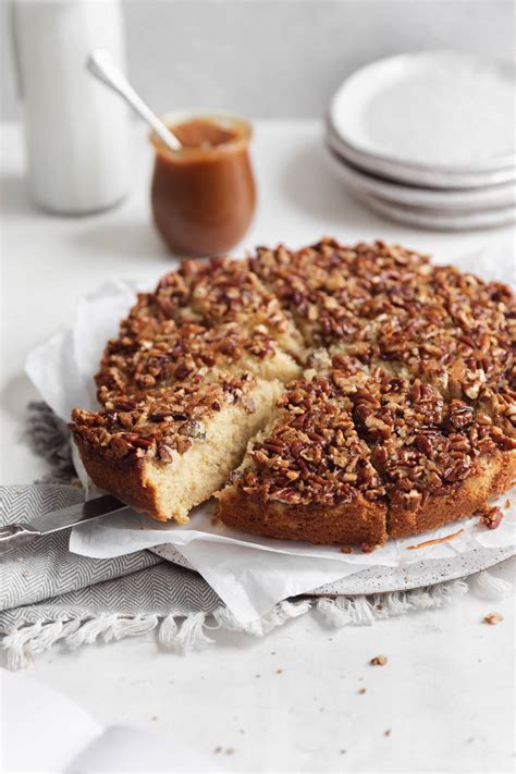 Caramel Pecan Upside Down Cake Broma Bakery