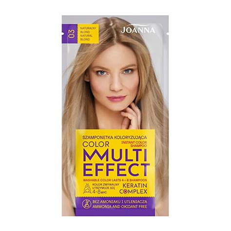 Joanna Multi Effect Keratin Hair Colour Shampoo Dye 4 8 Washes Sachet 03 Natural Blonde 35g
