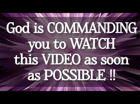 God Is Commanding You To Watch This Video As Soon As Possible God