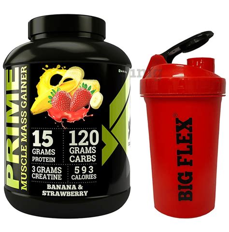 Big Flex Prime Muscle Mass Gainer With 700ml Shaker Free Banana