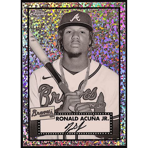 Ronald Acuna Jr 2021 Topps Chrome Platinum Anniversary Black And White