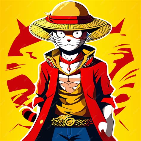 One piece style in luffy style a playful and adventurous cat transforms
