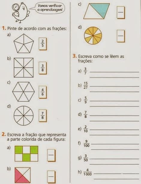 Exercícios De Fração Para 4º E 5º Ano Atividades Pedagógicas